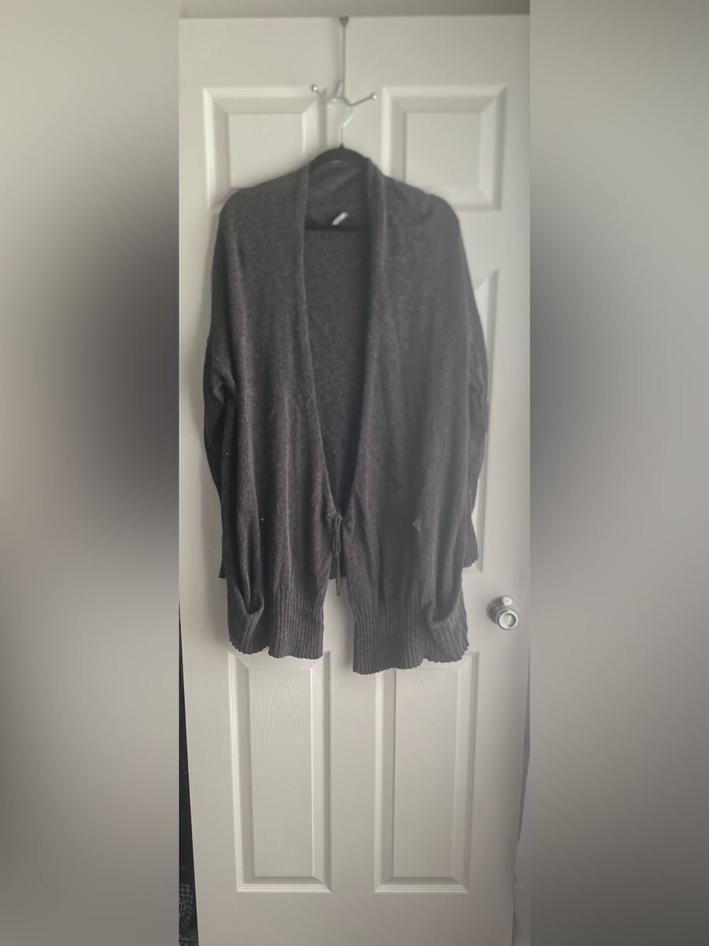 Comptoir Des Cotonniers Dark Gray Open-Front Knit Cardigan